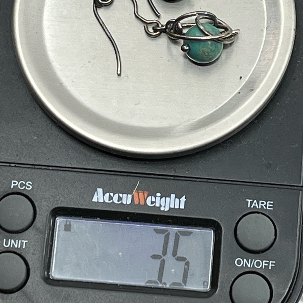 Vintage Whitney Kelly Sterling Silver Earrings with Turquoise Beads - Picture 13 of 16